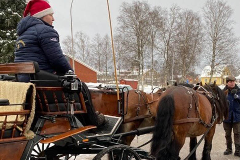 Häst och vagn i Lönsboda.